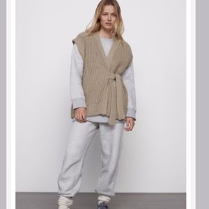 Zara Knitted Waistcoat Belt Vest
